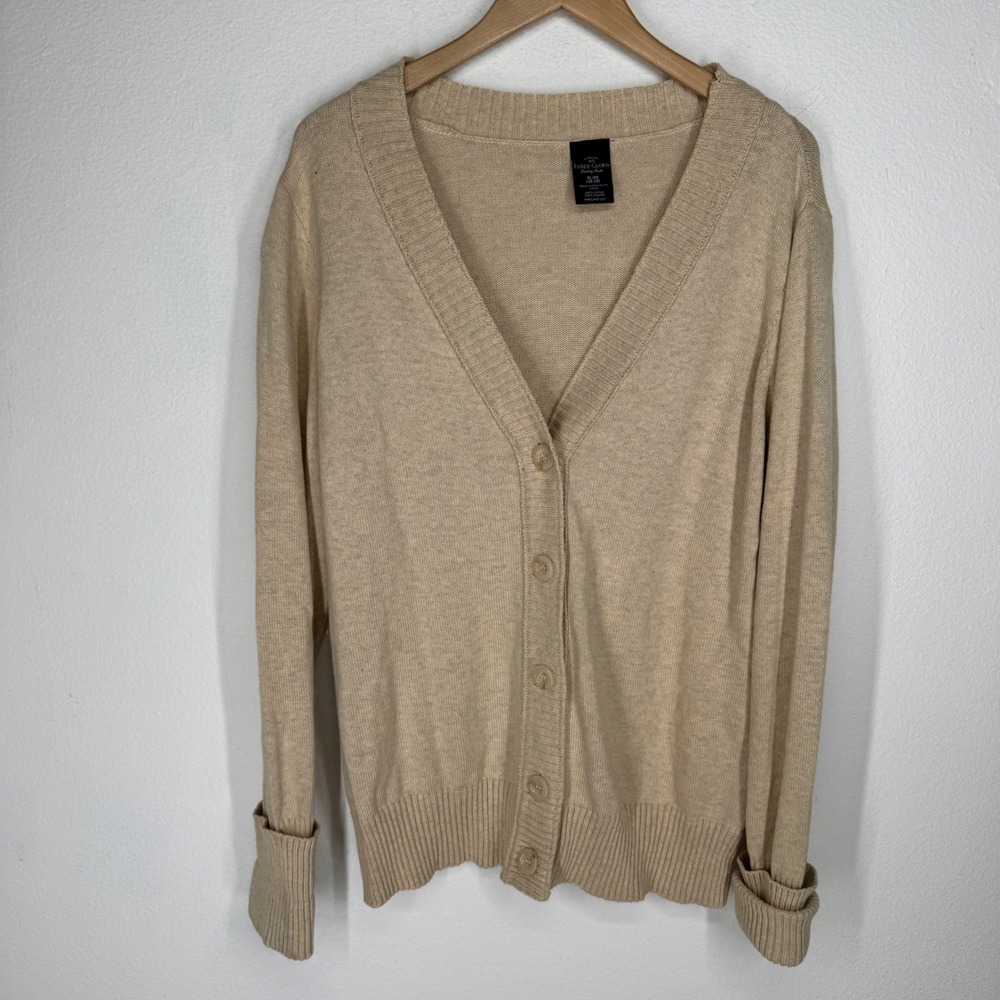 Faded Glory Womens 100% Cotton Button Cardigan Sweater XL Lightweight Academia